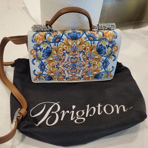 NWOT Retired Brighton Leather Piatto Embordered Organizer